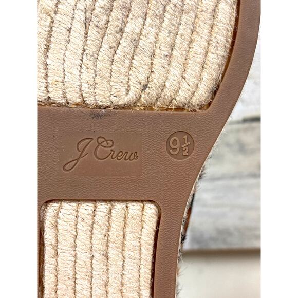 J.Crew Women’s 9.5 Leopard Calf Hair Leather Espadrille Lace Up Sneakers - Picture 8 of 8